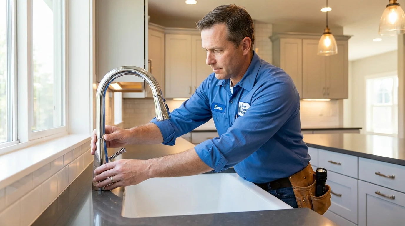 Kitchen faucet installation by Johns Plumbing LLC in Onalaska